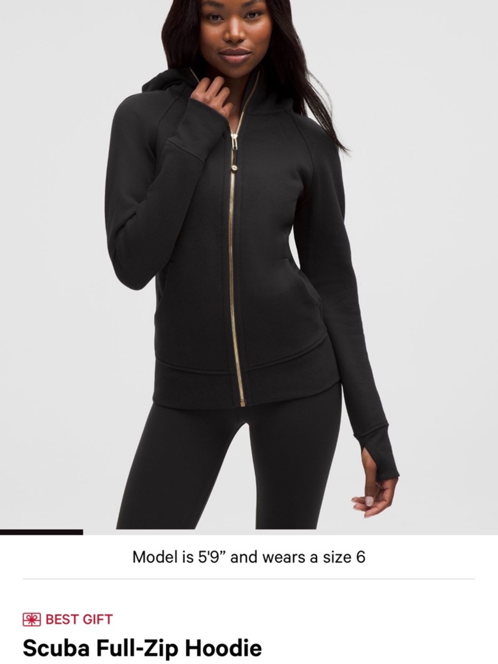 lululemon athletica Black Hoodie with Embroidered Logo